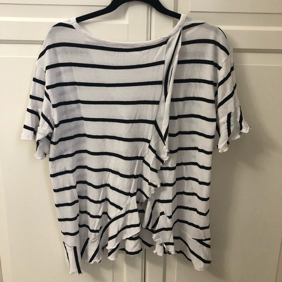 CHASER STRIPED RUFFLE TEE W/ TULIP BACK - Picture 6 of 6